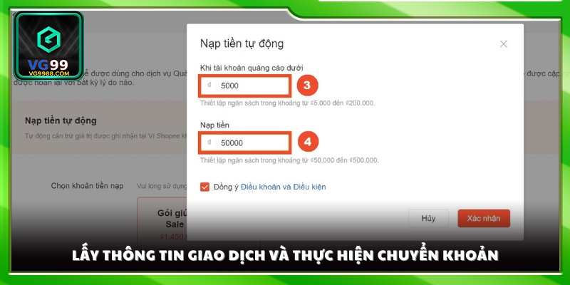 Sao chép chính xác thông tin giao dịch và hoàn tất thao tác